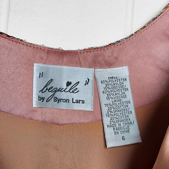 Byron Lars Beguile Pieced Brocade Anthropologie Dress Slim Sheath Floral Size 6 - Picture 3 of 9